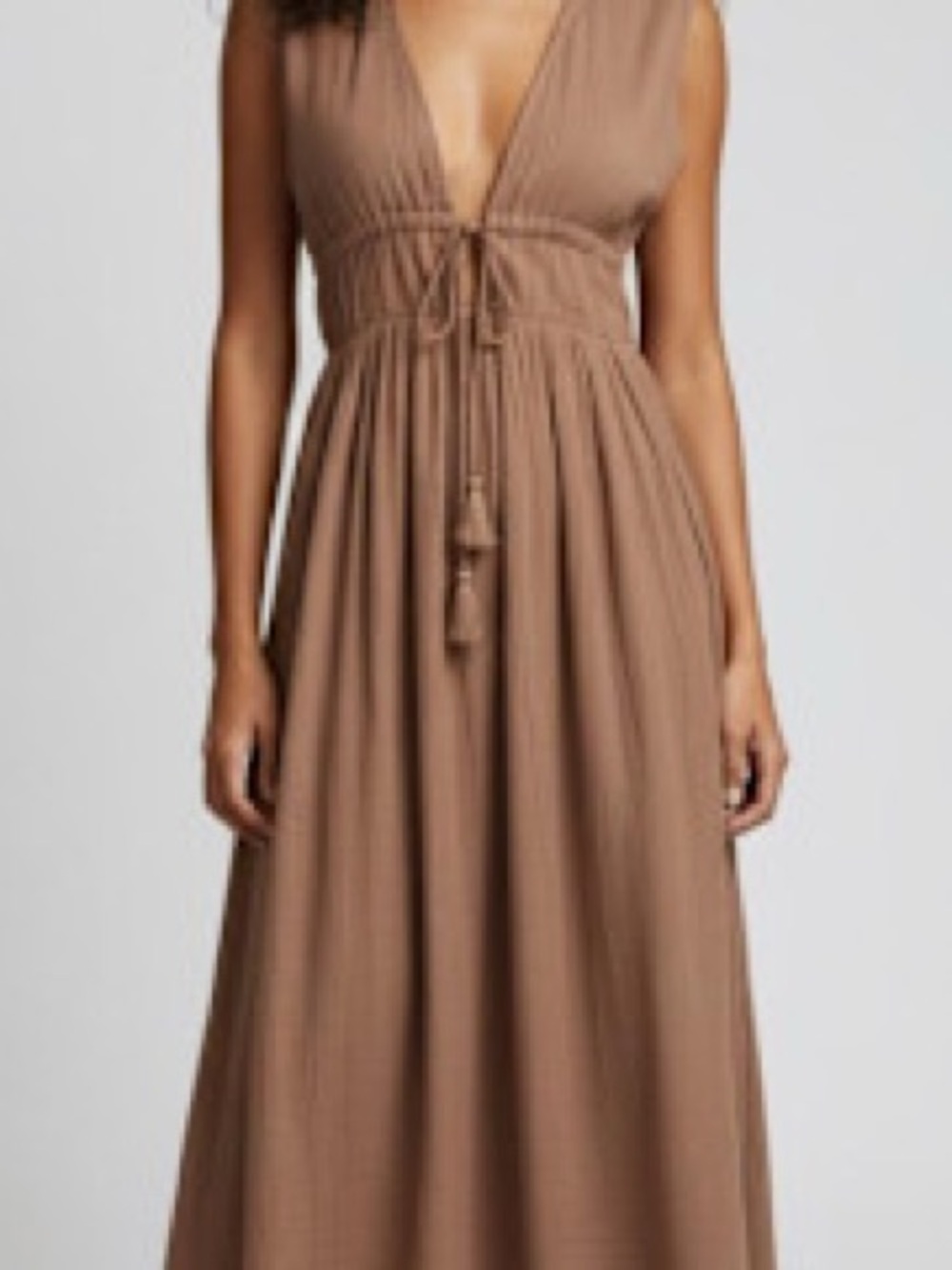 Cotton Gauze Maxi Dress Mocha OSM